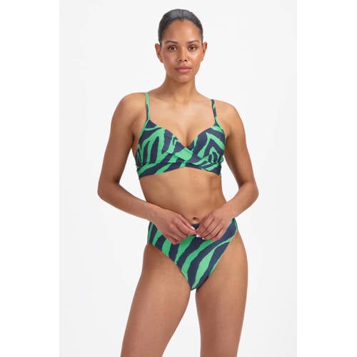 Beachlife high waist bikinibroekje groen/donkerblauw afbeelding