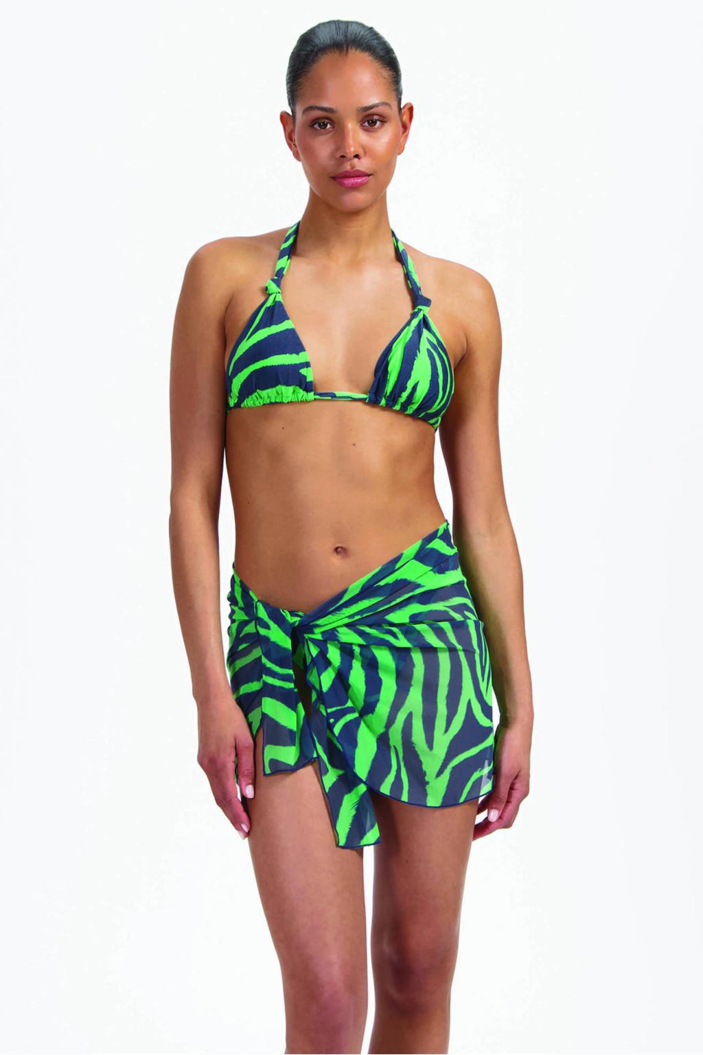 Beachlife pareo groen/donkerblauw