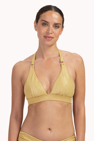 voorgevormde triangel bikinitop Golden Hour met lurex goud