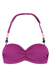 thumbnail: Cyell voorgevormde strapless bandeau bikinitop fuchsia