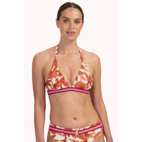 Cyell voorgevormde halter bikinitop wit/lichtbruin afbeelding