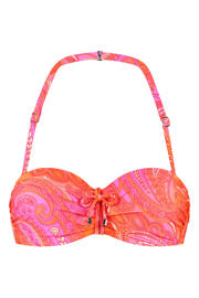 thumbnail: Cyell voorgevormde strapless bandeau bikini roze/oranje