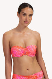 thumbnail: Cyell voorgevormde strapless bandeau bikini roze/oranje