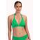 Cyell voorgevormde halter bikinitop met lurex groen