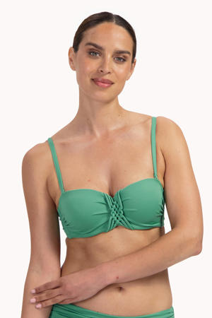 voorgevormde strapless bandeau bikinitop Green Oasis groen