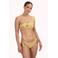 Cyell niet-voorgevormde one shoulder bikinitop Golden Hour met ruches en lurex goud