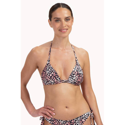 Cyell voorgevormde triangel bikinitop zwart/ecru/roze afbeelding