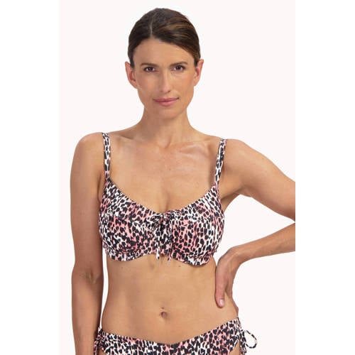 Cyell niet-voorgevormde beugel bikinitop zwart/ecru/roze afbeelding