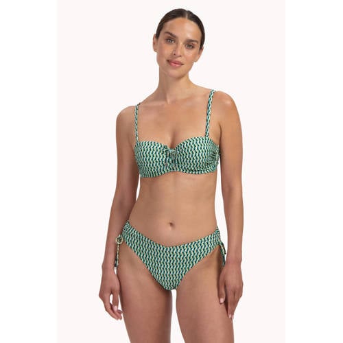 Cyell voorgevormde strapless bandeau bikinitop Groovy Graphic groen/ivoor/goud afbeelding