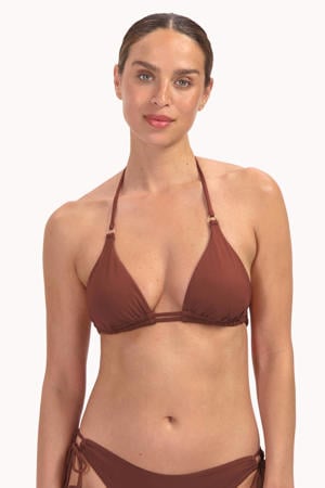 voorgevormde triangel bikinitop bruin
