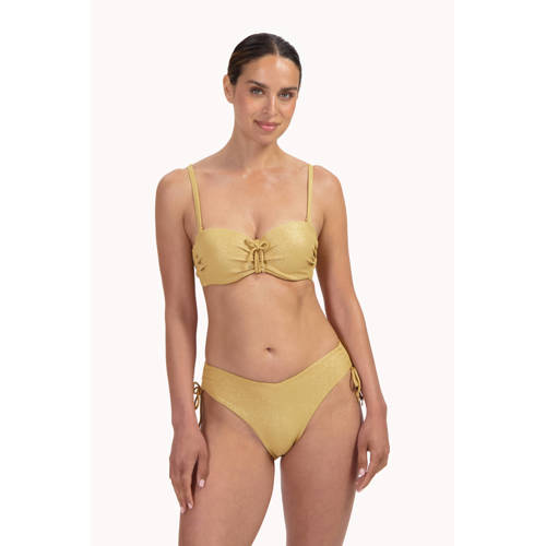Cyell high waist Golden Hour bikinibroekje met lurex goud afbeelding
