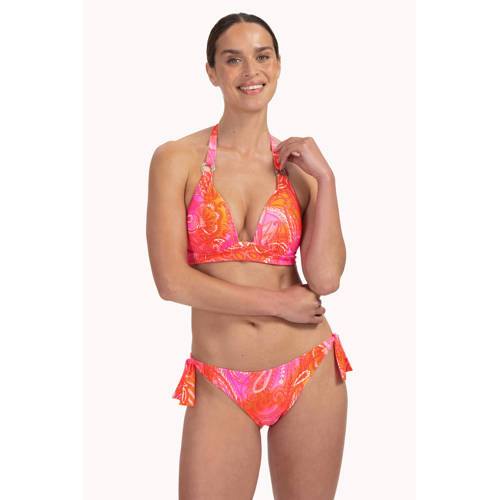 Cyell voorgevormde halter bikinitop roze/oranje afbeelding