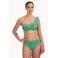 Cyell niet-voorgevormde one shoulder bikinitop Green Oasis met ruches groen