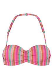 thumbnail: Cyell voorgevormde strapless bandeau bikinitop roze/groen
