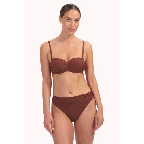 Cyell voorgevormde strapless bandeau bikinitop bruin afbeelding
