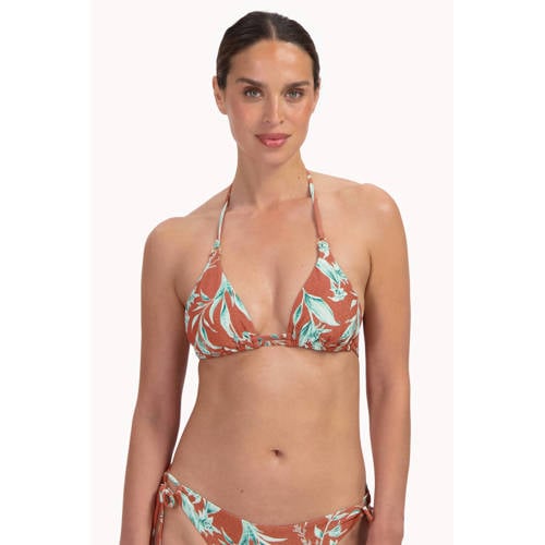Cyell voorgevormde triangel bikinitop lichtbruin/mintgroen afbeelding