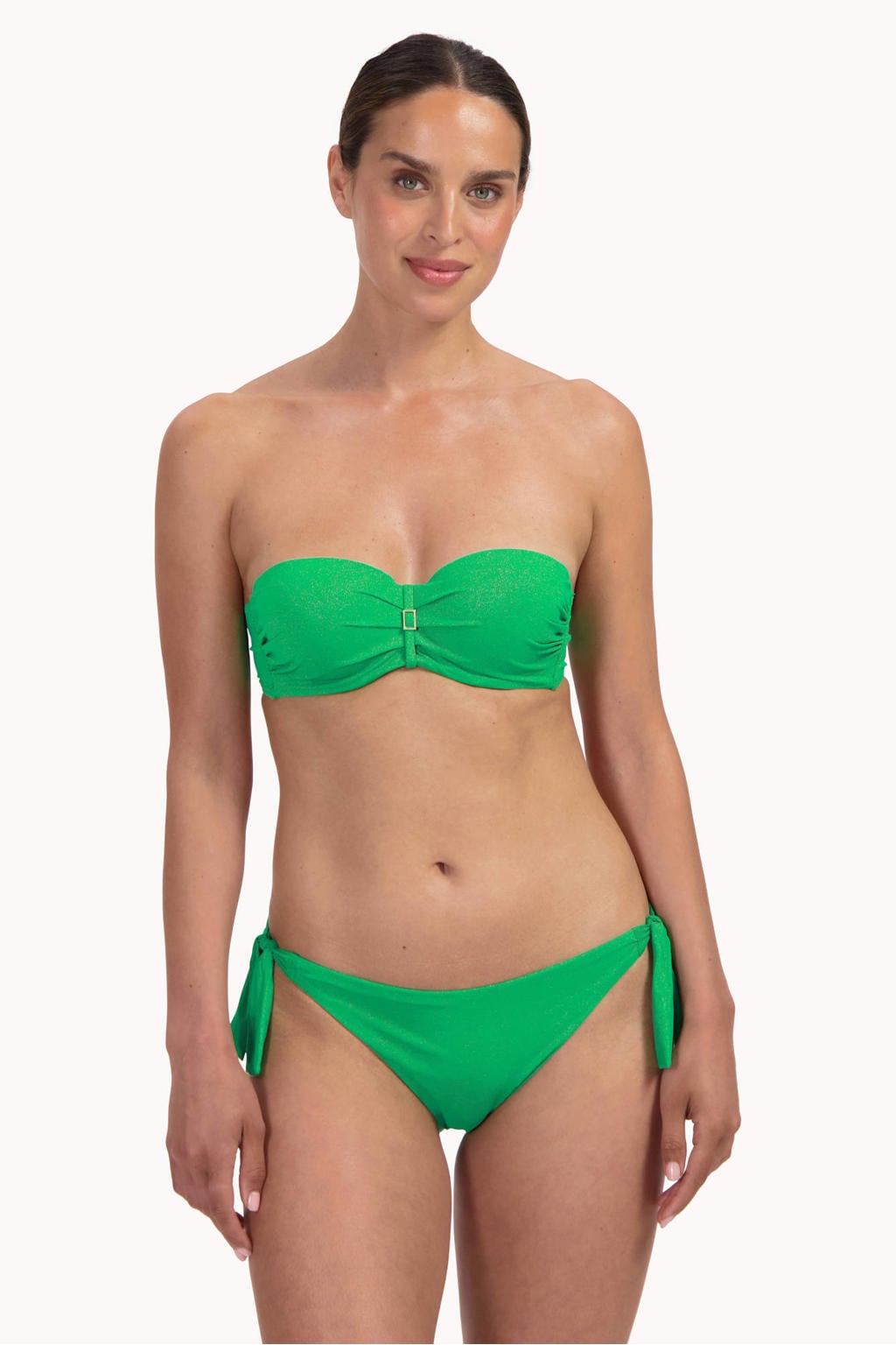 Cyell strik bikinibroekje met lurex groen