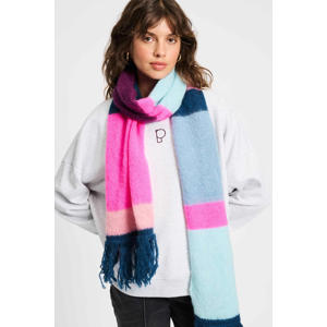 sjaal Brushed Stripes blauw/paars