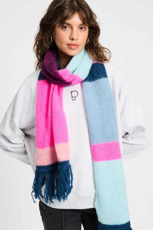 sjaal Brushed Stripes blauw/paars