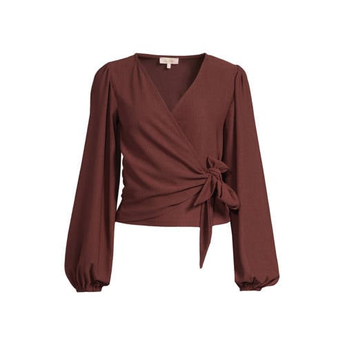 Ruby crinkle overslagtop donkerbruin afbeelding