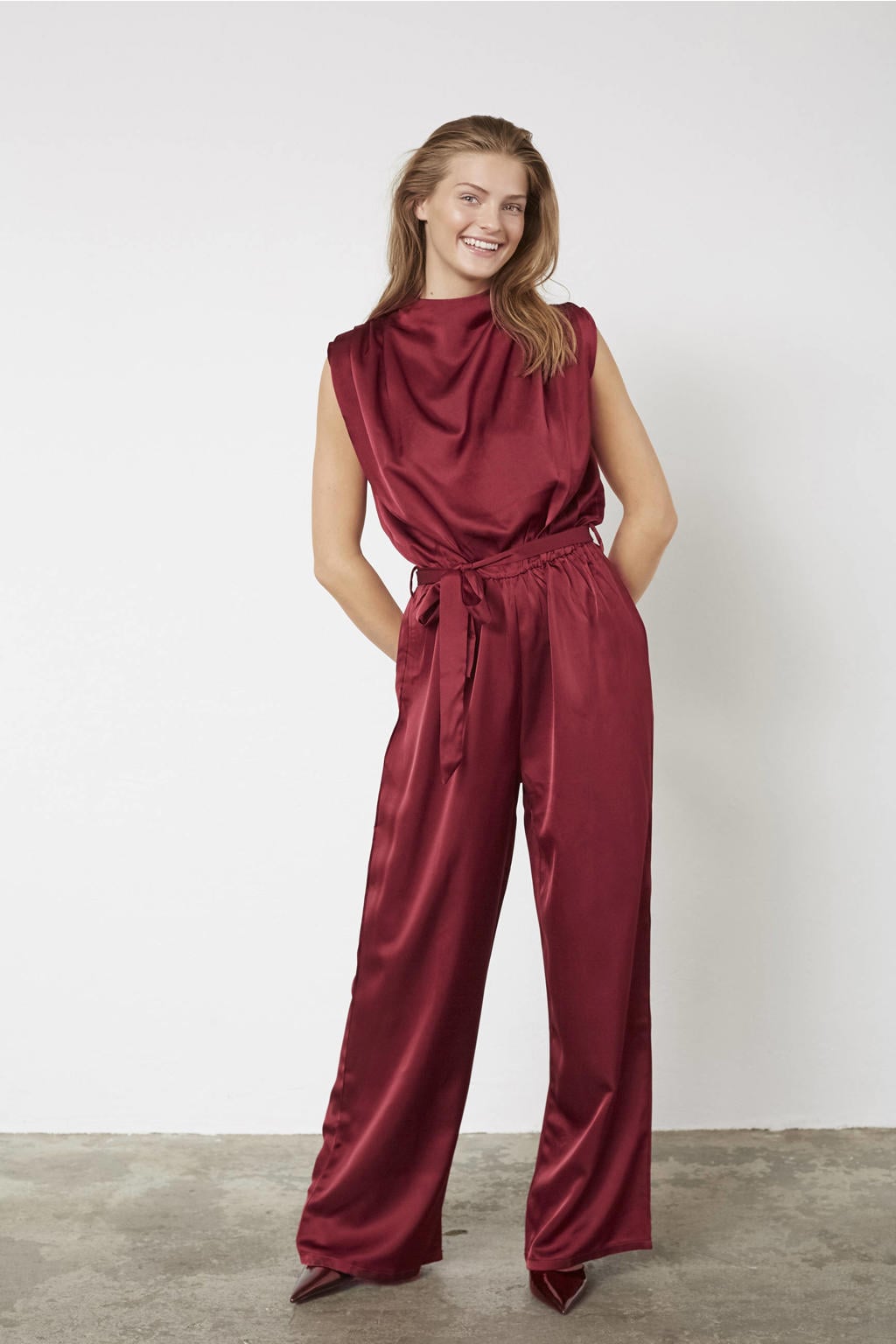 SisterS Point jumpsuit satijnen rood