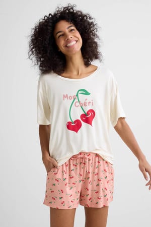 shortama wit/roze