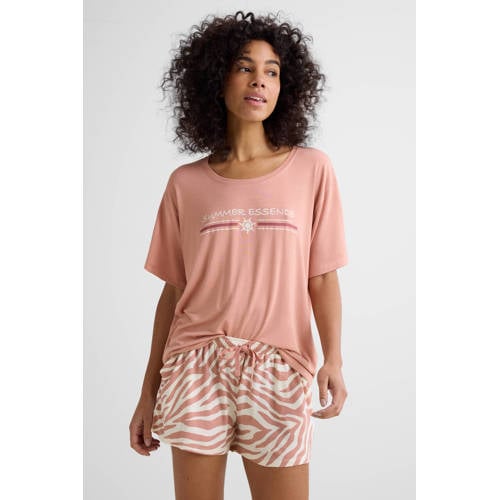 Dreamcovers shortama oudroze/ecru afbeelding