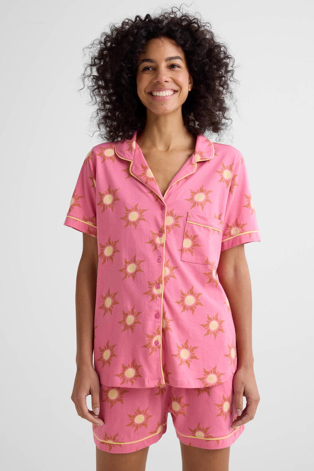 Dreamcovers shortama roze/geel