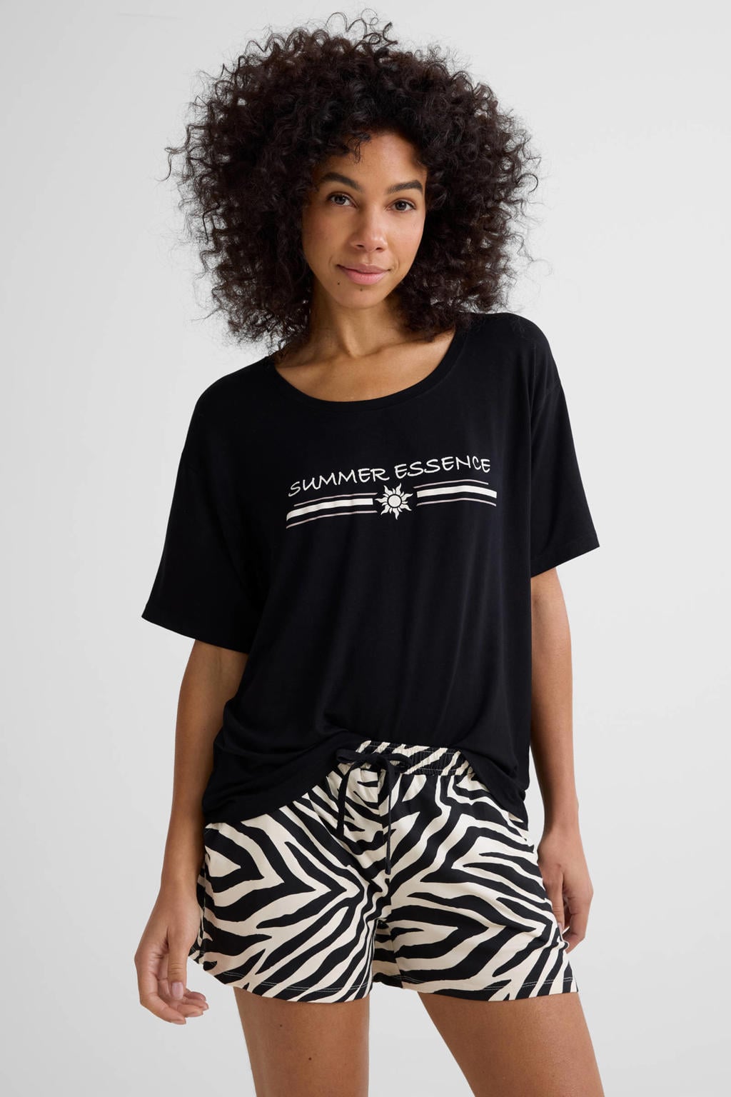 Dreamcovers shortama zwart/ecru