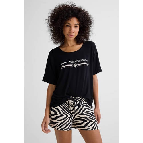 Dreamcovers shortama zwart/ecru afbeelding