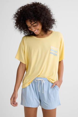 shortama geel/blauw/ecru