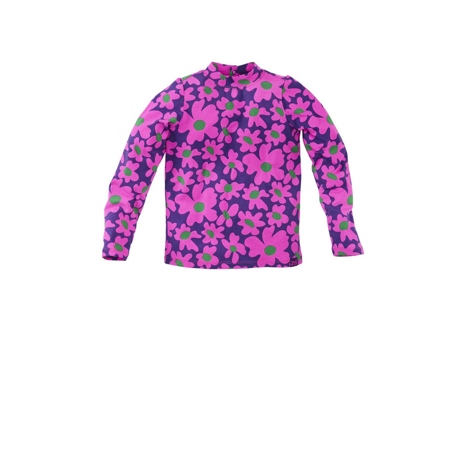 Z8 kids longsleeve Isebeau met bloemen roze paars