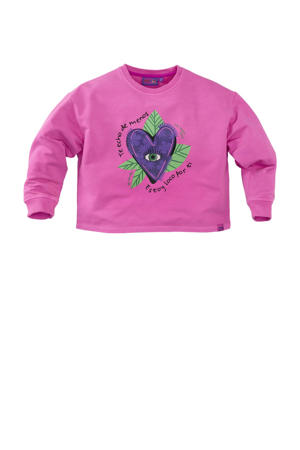 sweater Luma met printopdruk roze