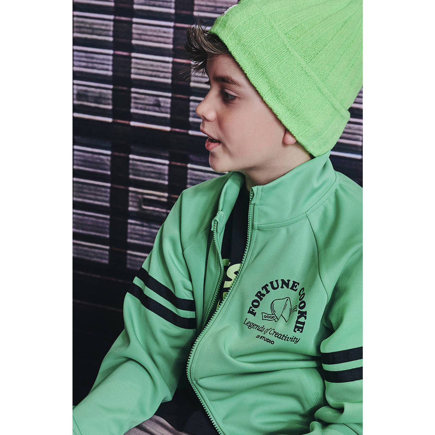 Z8 kids sweatvest Finch groen