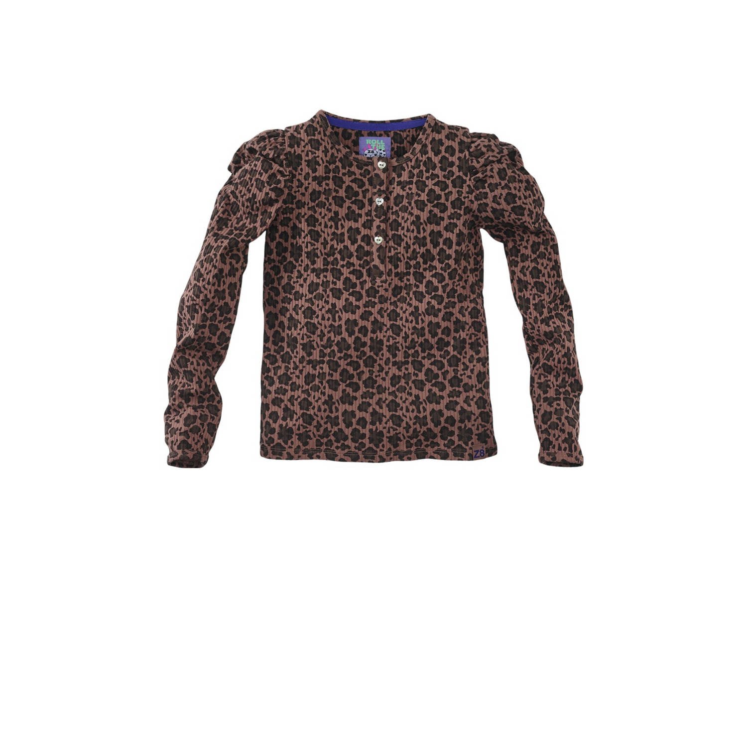 Z8 kids longsleeve Louisa met panterprint bruin