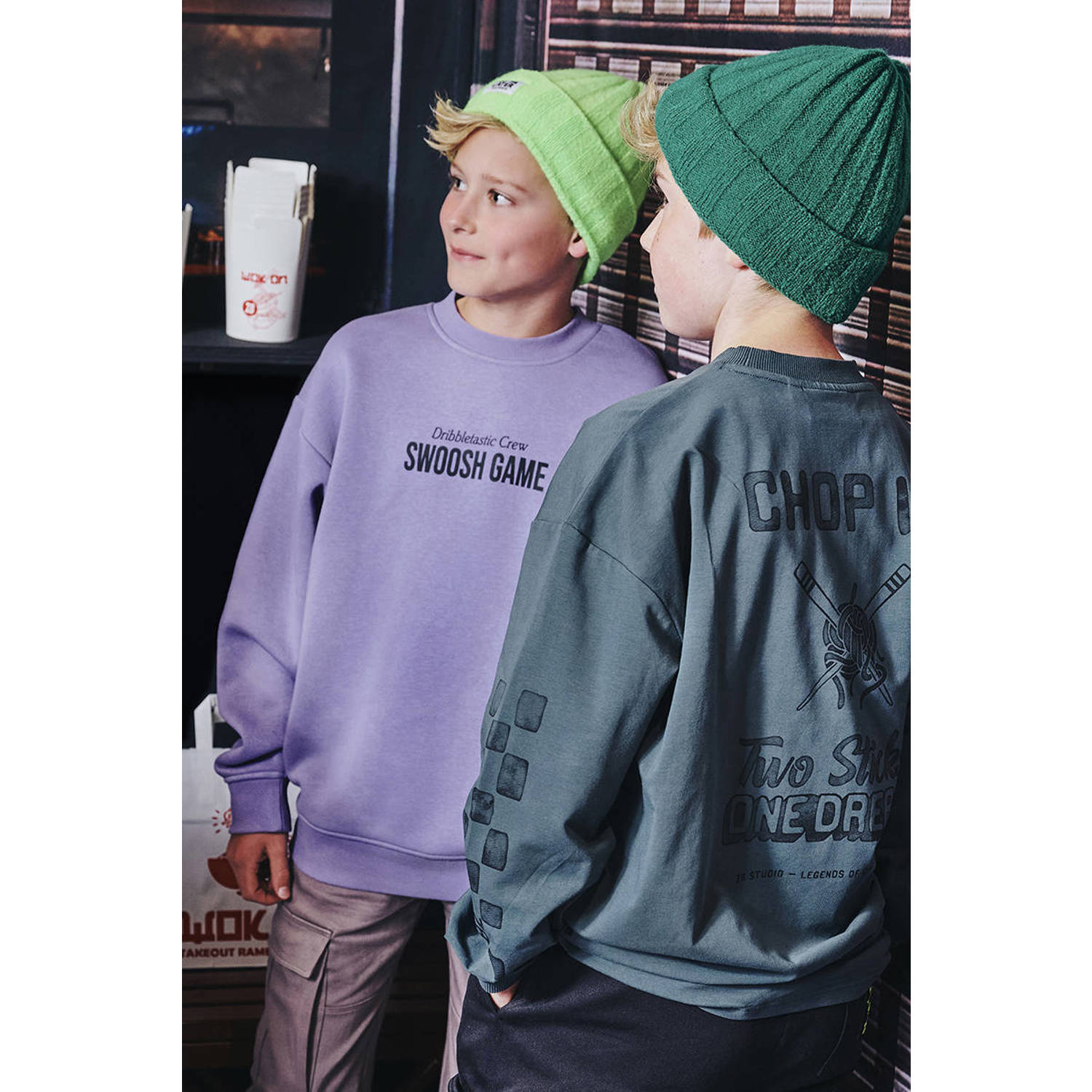 Z8 kids sweater Neyo met backprint lila
