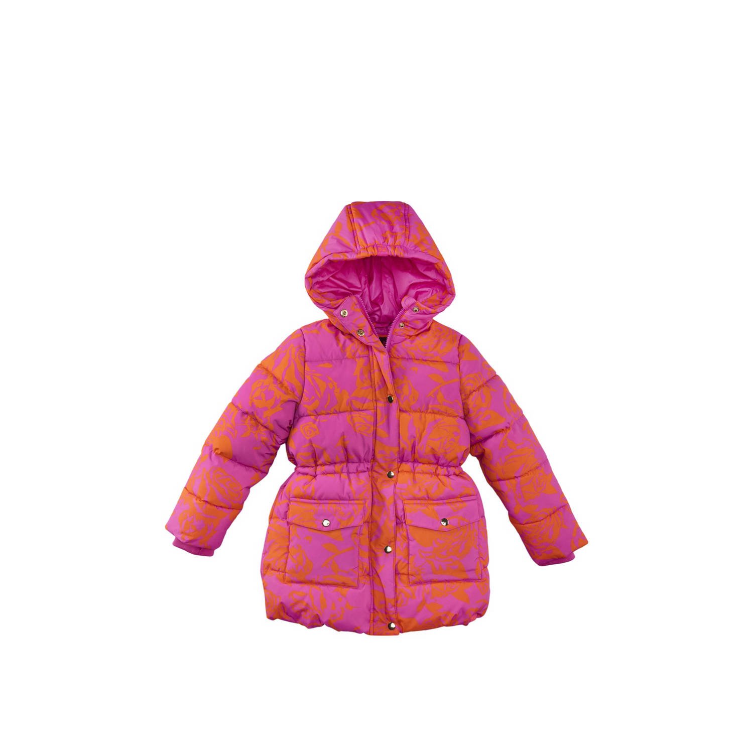 Z8 kids gewatteerde winterjas Rosalia roze oranje