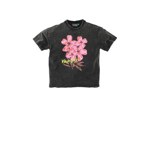 Z8 kids T-shirt Venice antraciet/roze afbeelding