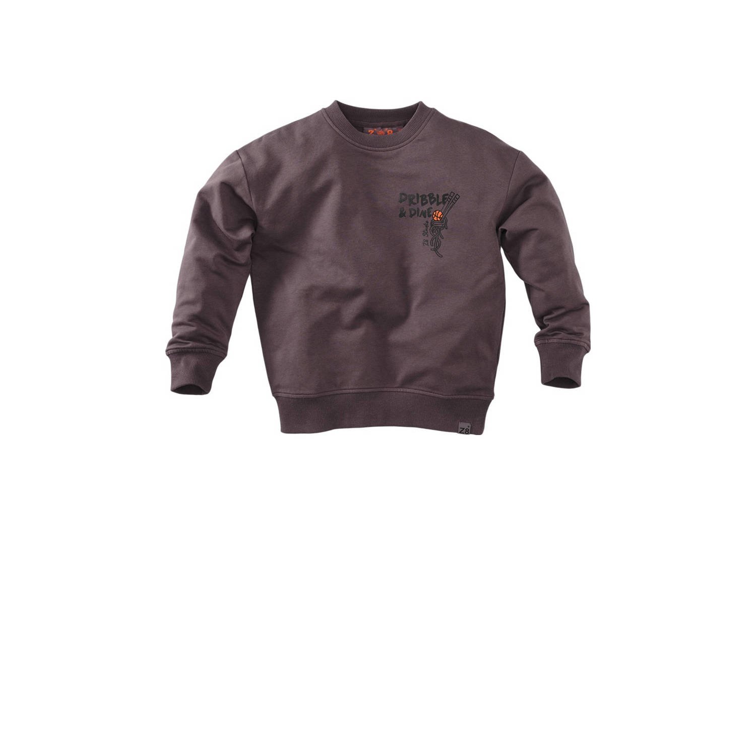 Z8 kids sweater Teo met backprint paars