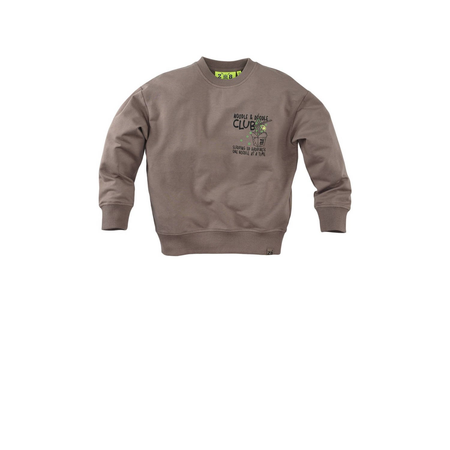 Z8 kids sweater Pharo met backprint taupe