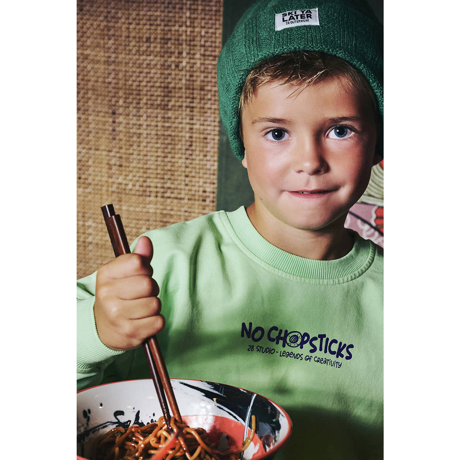 Z8 kids sweater Brex met backprint groen