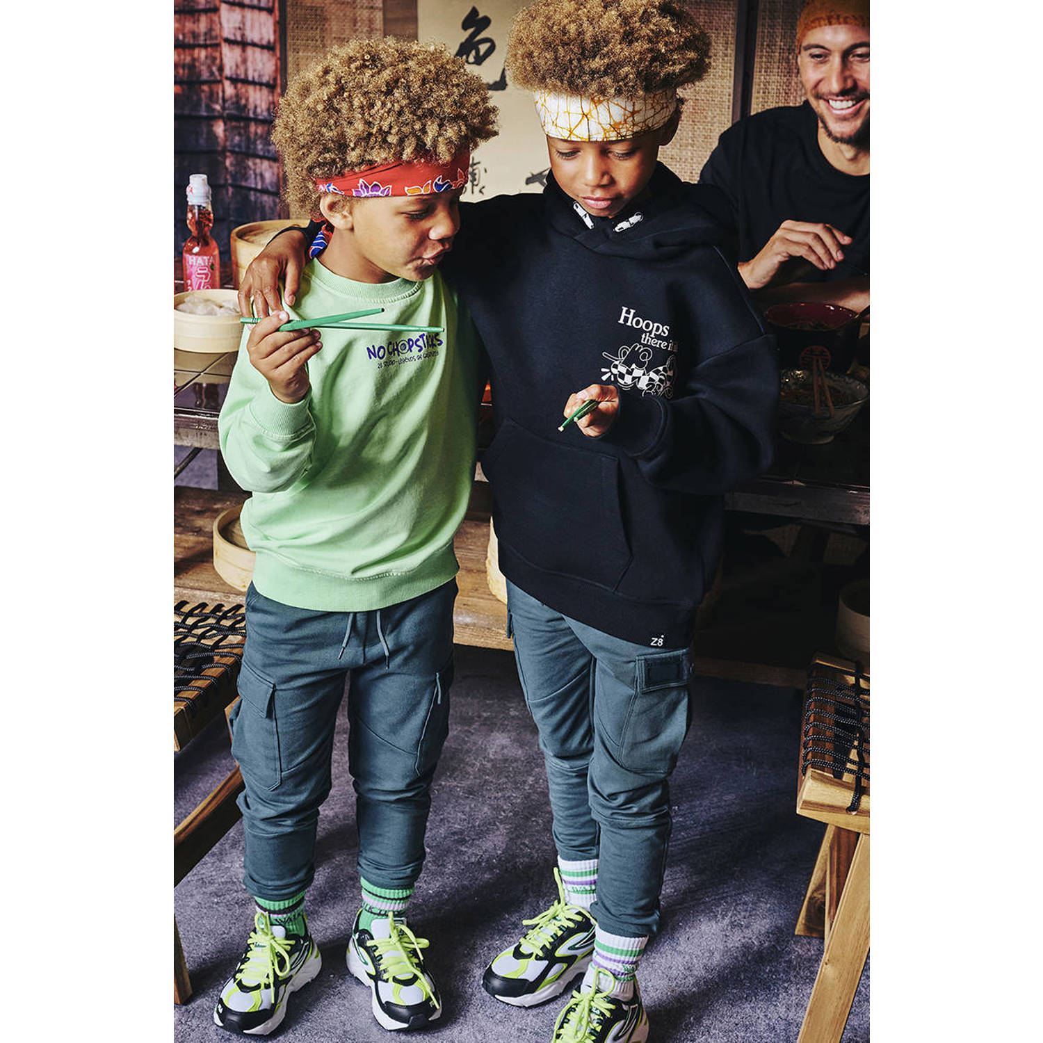 Z8 kids sweater Brex met backprint groen