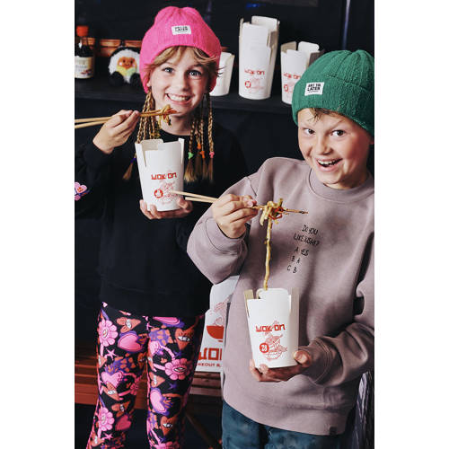 Z8 kids sweater Misja met backprint taupe afbeelding