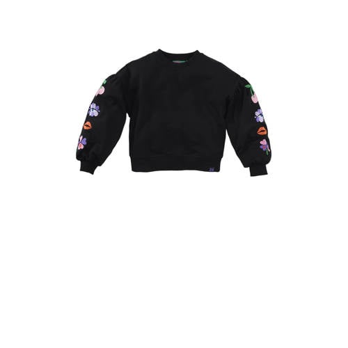 Z8 kids sweater Zahara met borduursels donkerblauw afbeelding