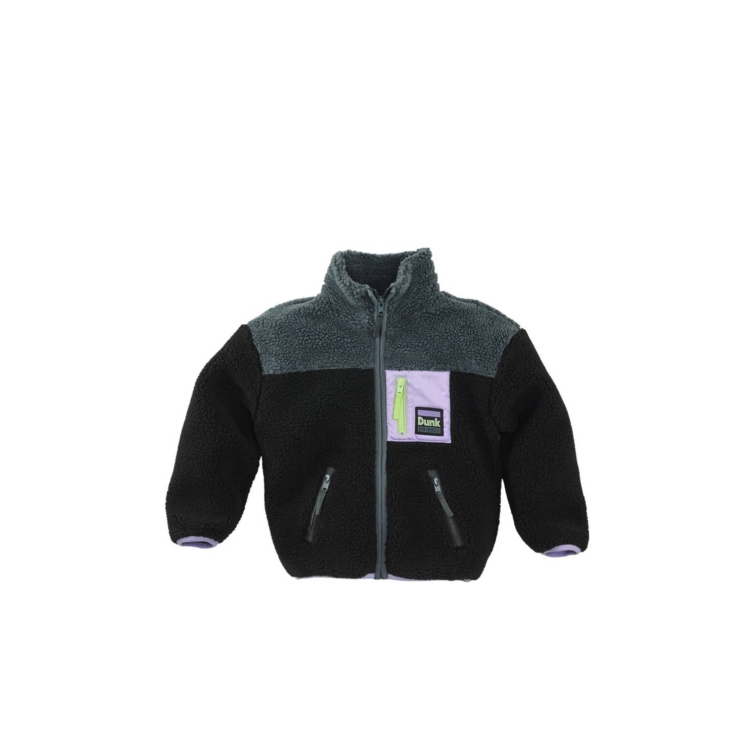 Z8 kids teddy winterjas Sverre donkerblauw groen