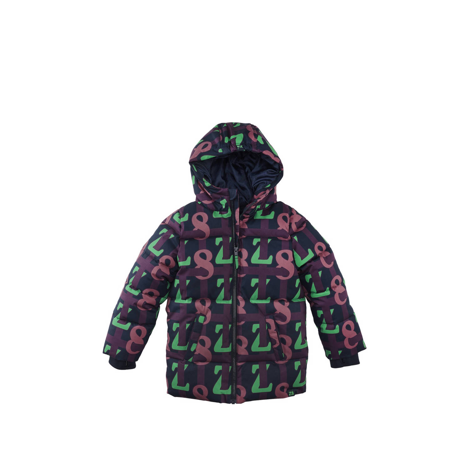 Z8 kids gewatteerde winterjas Franklin donkerblauw