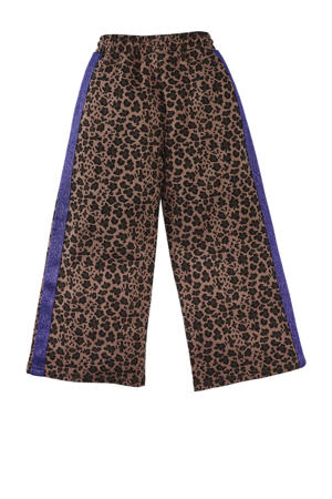wide leg broek Ameera met panterprint bruin