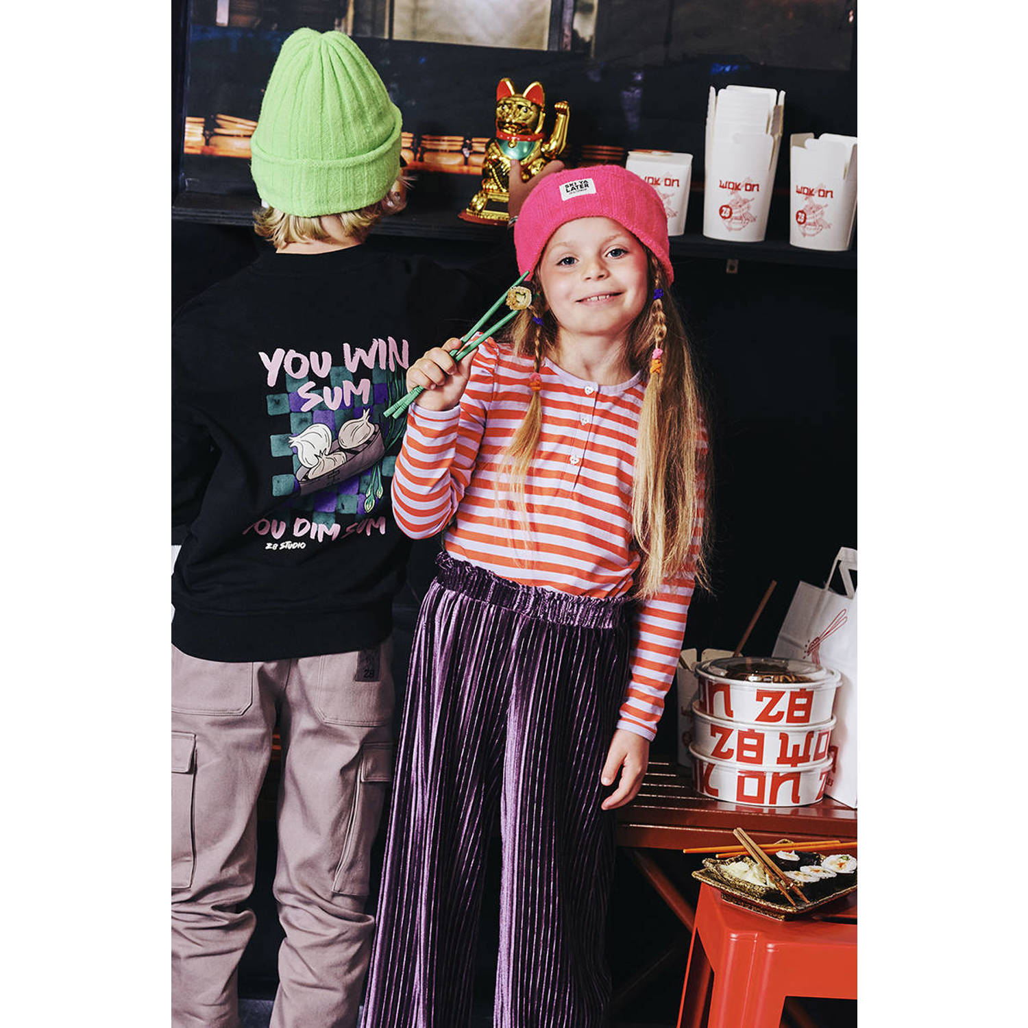 Z8 kids sweater Nikko met backprint donkerblauw