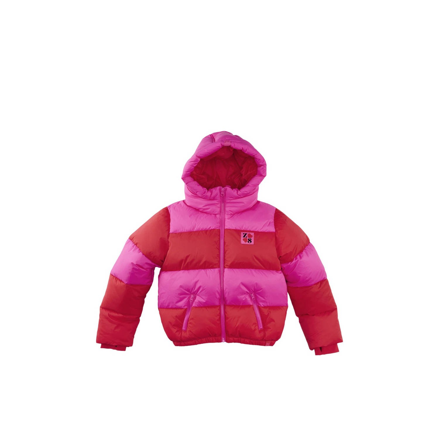 Z8 kids gewatteerde winterjas Jayda roze oranje