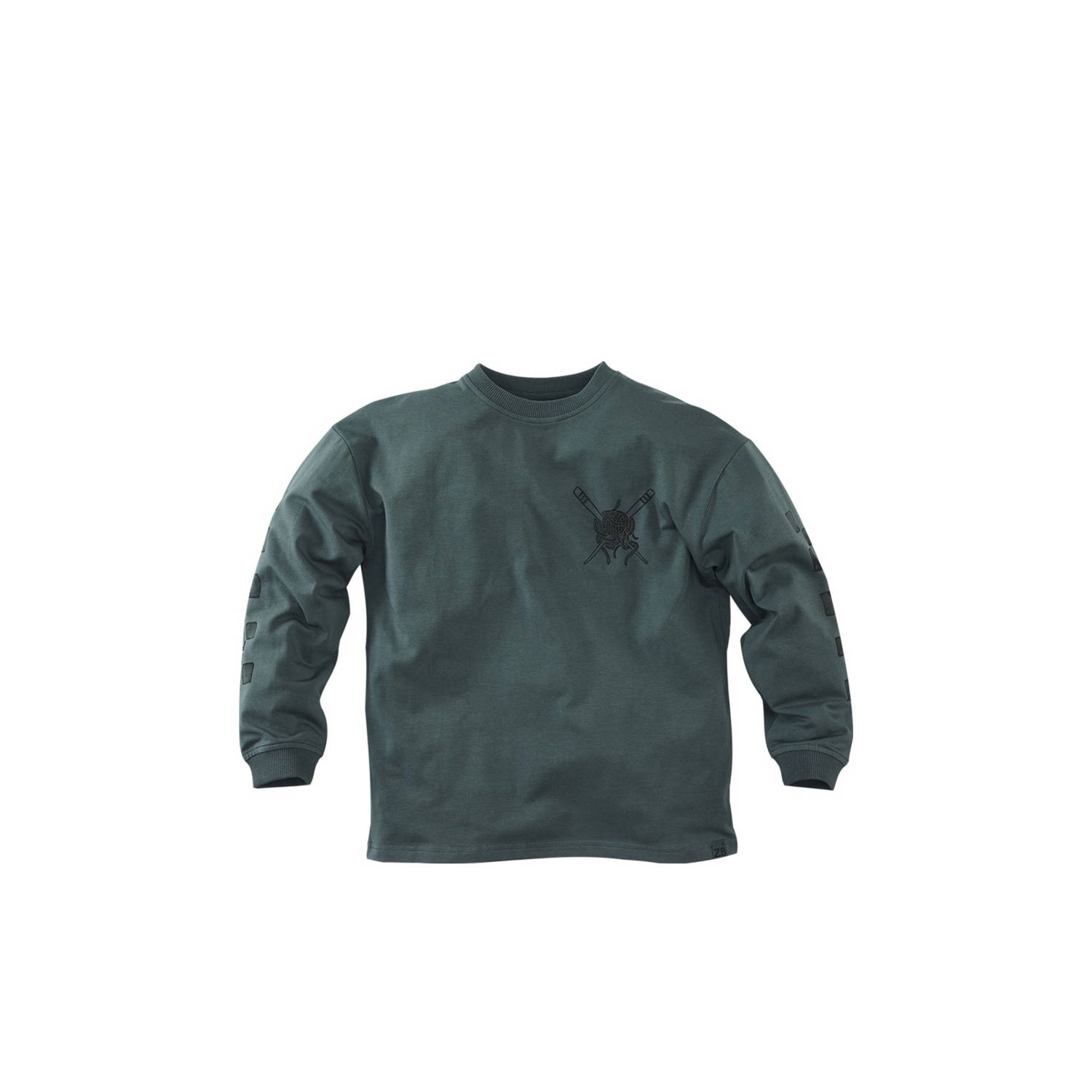 Z8 kids longsleeve Vonn met backprint grijsgroen